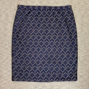✰ the limited navy and white geometric pencil skirt ✰